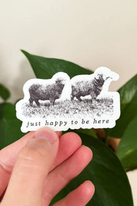 Happy To Be Here Sheep Sticker