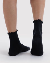 Load image into Gallery viewer, Lettuce Edge Sock Set of 2 - Black