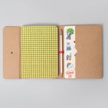 Load image into Gallery viewer, Foldeeo Notebook Folio - Green Gingham