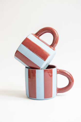 Stripe Mug - Cherry + Blue