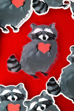 Load image into Gallery viewer, Raccoon Love Clear Sticker