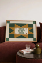 Load image into Gallery viewer, Home Sweet Home Patchwork Print - Green &amp; Mustard