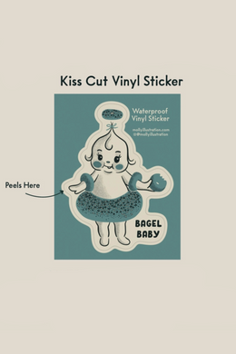 Bagel Baby Kiss Cut Sticker