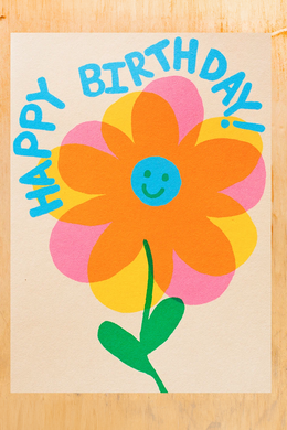 Happy Birthday Flower - Greeting Card