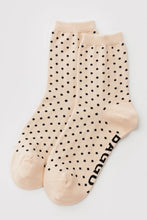 Load image into Gallery viewer, Crew Sock - Micro Cream and Black Polka Dot