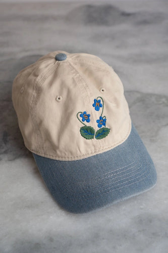 Blue Blooms Two Tone Ball Cap