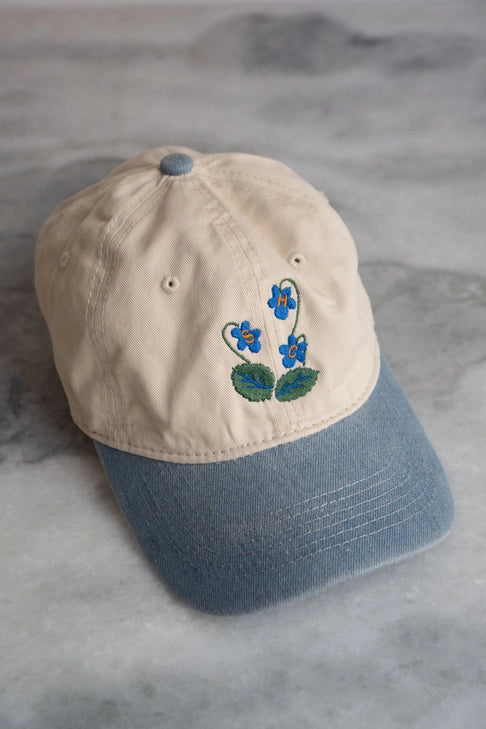 Blue Blooms Two Tone Ball Cap