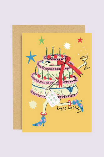 Cake In Boots Birthday Card