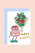 Load image into Gallery viewer, Cake On Skates Birthday Card