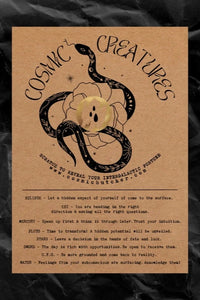 "Cosmic Creatures - Snake" Scratch Off Fortune Affirmation Card