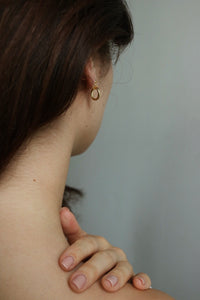 Gold Circle Stud Earrings