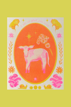 Load image into Gallery viewer, Cow Mini Risograph Print