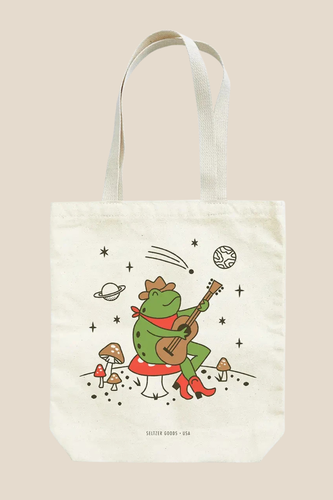 Space Cowboy Frog Tote