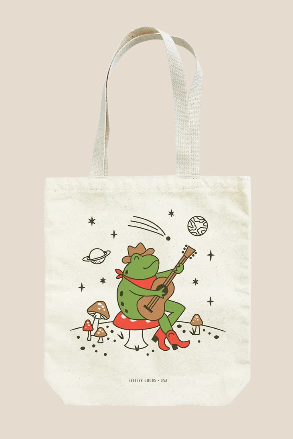 Space Cowboy Frog Tote