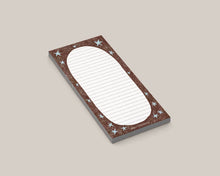Load image into Gallery viewer, Brown Border &amp; Blue Stars Notepad