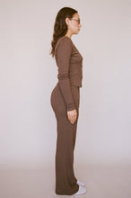 Load image into Gallery viewer, Pointelle Cardigan - Cocoa