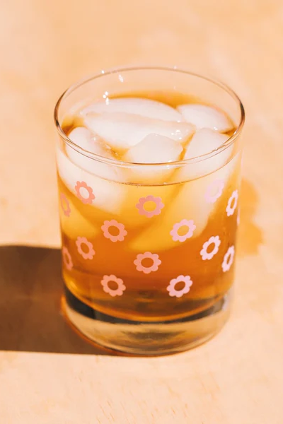 14oz Old Fashioned Glass - Daisies