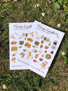 Home Comforts A5 Sticker Sheet for Journals