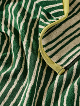 Load image into Gallery viewer, Green Stripes Cotton Terry Towel