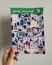 Load image into Gallery viewer, Junk Journal A5 Sticker Sheet