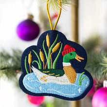 Load image into Gallery viewer, Duck Pond Embroidered Ornament