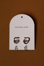 Load image into Gallery viewer, Rory Twist and Thick Set Silver (Set of Two Hoops)