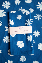 Load image into Gallery viewer, Cyanotype Flower Kitchen Tea Towel
