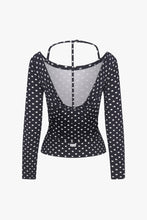 Load image into Gallery viewer, Cowl Back Long Sleeve - Domino Dot