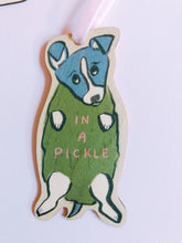 Load image into Gallery viewer, Wood Holiday Ornament - Pickle Dog