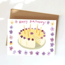 Load image into Gallery viewer, Pansies Birthday Cake Card