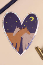 Load image into Gallery viewer, Hugging Horses Glitter Sticker