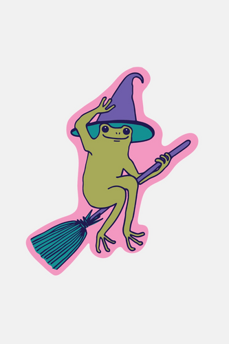 Froggy Witch Sticker