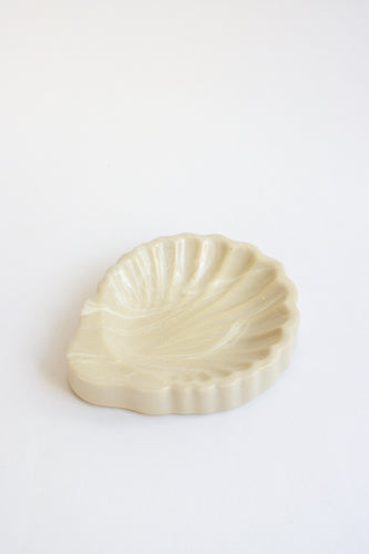Marbled Cream Shell Dish - Vintage