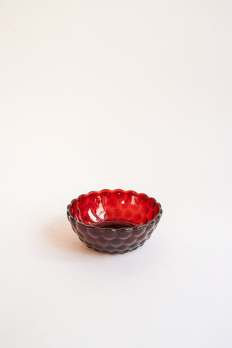 Red Glass Dish - Vintage