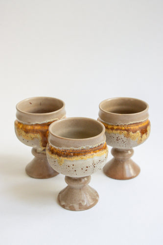 Ceramic Goblet Set of 3 - Vintage