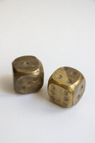 Brass Dice Pair - Vintage