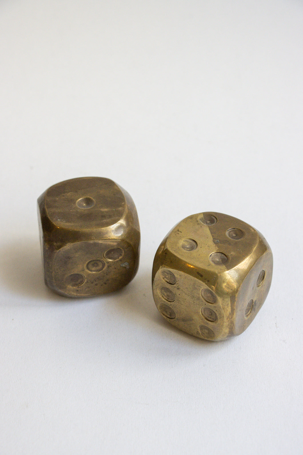 Brass Dice Pair - Vintage