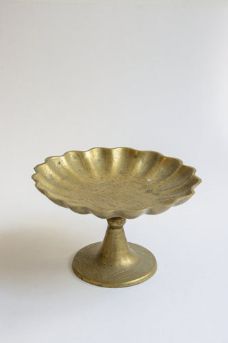 Brass Dragon Pedestal Dish - Vintage