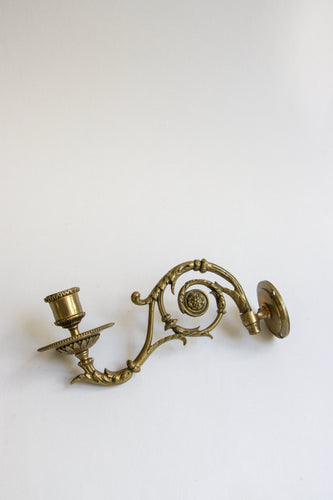 Brass Ornate Candle Sconce - Vintage
