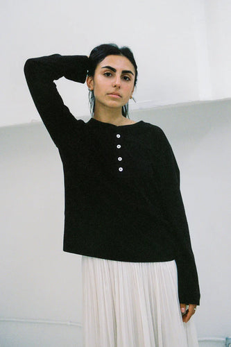 Hemp Bay Henley - Black