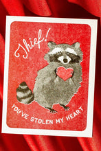 Load image into Gallery viewer, Thief! Raccoon Heart Card