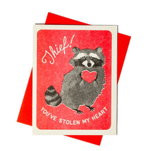 Load image into Gallery viewer, Thief! Raccoon Heart Card