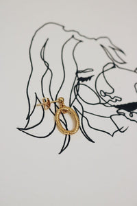 gold oval dangle earrings