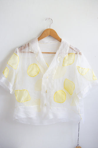 Silk Organza Lemon Shirt - S/M