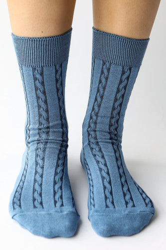 Cable Cotton Dress Socks - Multiple Colours
