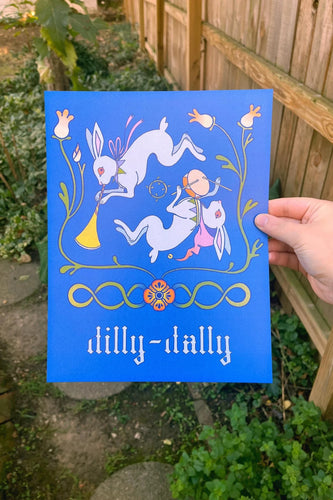 Dilly-Dally Illustrated Art Print