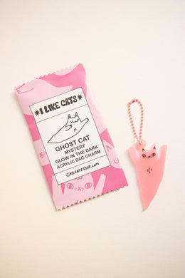 Blind Bag Ghost Cat Mystery Keychain