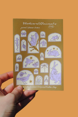 Medieval Animals A6 Sticker Sheet for Journals