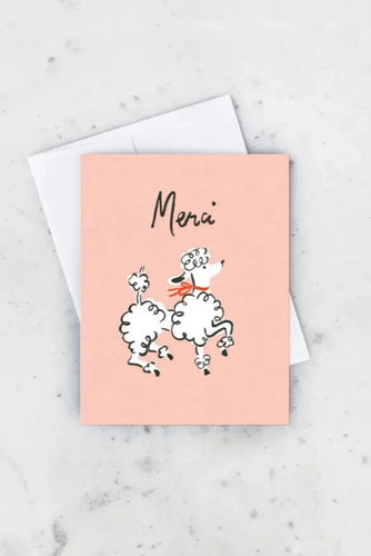 Merci Poodle Card