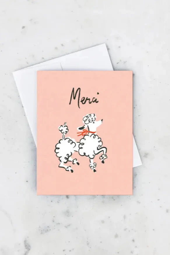 Merci Poodle Card